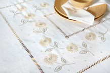 Σετ Τραπεζομάντηλο & 8 Πετσέτες φαγητού Αιγαίον με Κέντημα 180X230 Gerbera